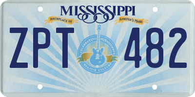 MS license plate ZPT482