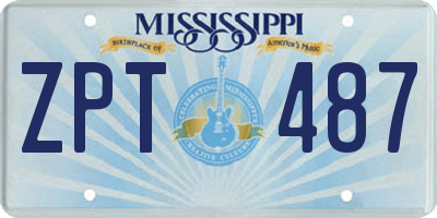 MS license plate ZPT487