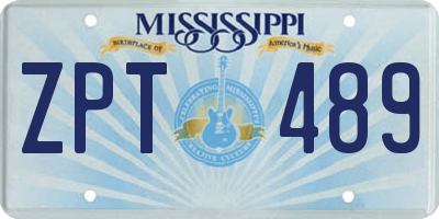 MS license plate ZPT489