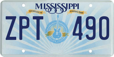MS license plate ZPT490