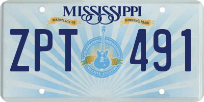 MS license plate ZPT491
