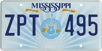 MS license plate ZPT495
