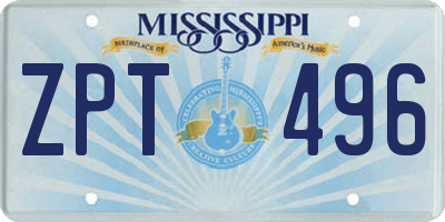 MS license plate ZPT496