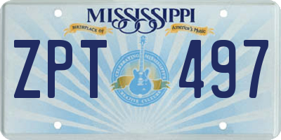 MS license plate ZPT497