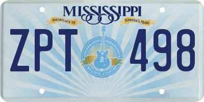 MS license plate ZPT498