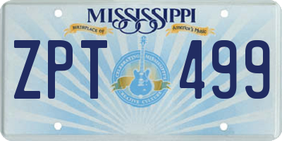 MS license plate ZPT499