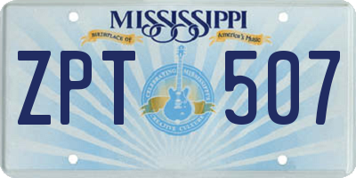 MS license plate ZPT507