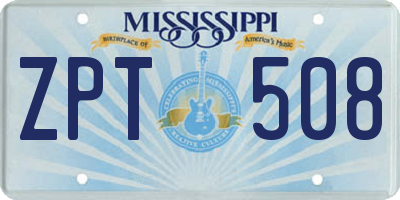 MS license plate ZPT508