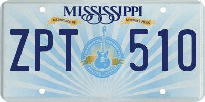 MS license plate ZPT510