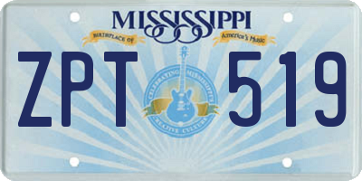 MS license plate ZPT519