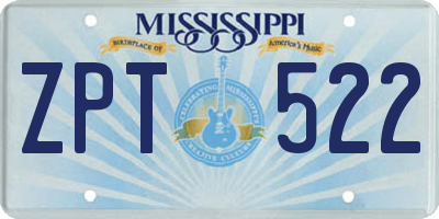 MS license plate ZPT522