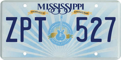 MS license plate ZPT527