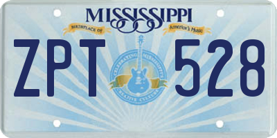 MS license plate ZPT528
