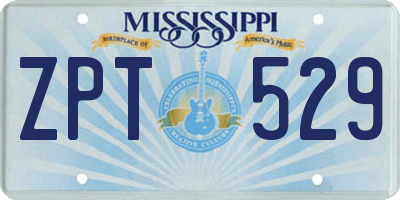 MS license plate ZPT529