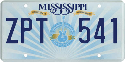 MS license plate ZPT541