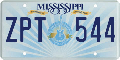 MS license plate ZPT544