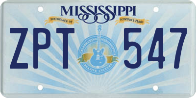 MS license plate ZPT547