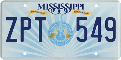 MS license plate ZPT549