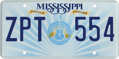MS license plate ZPT554