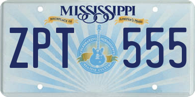 MS license plate ZPT555