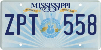 MS license plate ZPT558