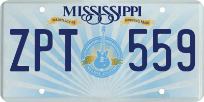 MS license plate ZPT559