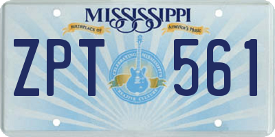 MS license plate ZPT561