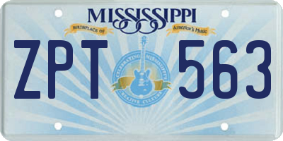 MS license plate ZPT563