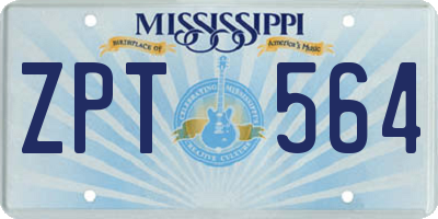 MS license plate ZPT564