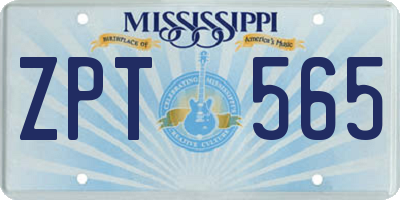 MS license plate ZPT565