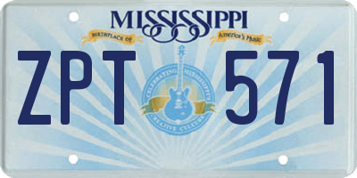 MS license plate ZPT571