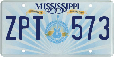 MS license plate ZPT573