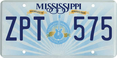 MS license plate ZPT575