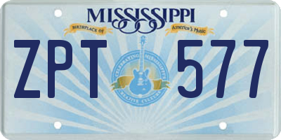 MS license plate ZPT577