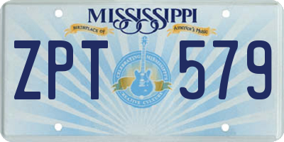 MS license plate ZPT579
