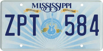 MS license plate ZPT584