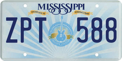 MS license plate ZPT588
