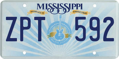 MS license plate ZPT592