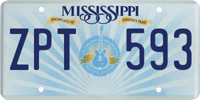 MS license plate ZPT593