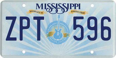 MS license plate ZPT596