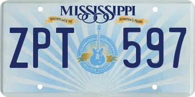 MS license plate ZPT597