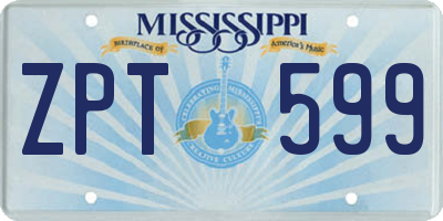 MS license plate ZPT599