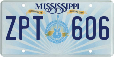 MS license plate ZPT606