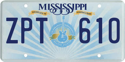 MS license plate ZPT610