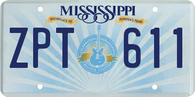 MS license plate ZPT611