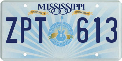 MS license plate ZPT613