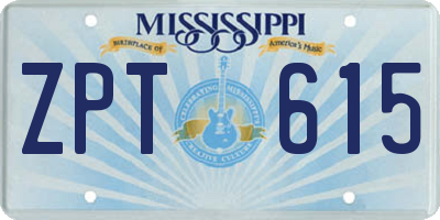 MS license plate ZPT615