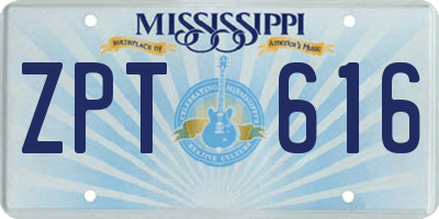 MS license plate ZPT616