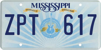 MS license plate ZPT617