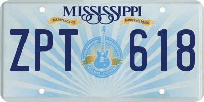 MS license plate ZPT618